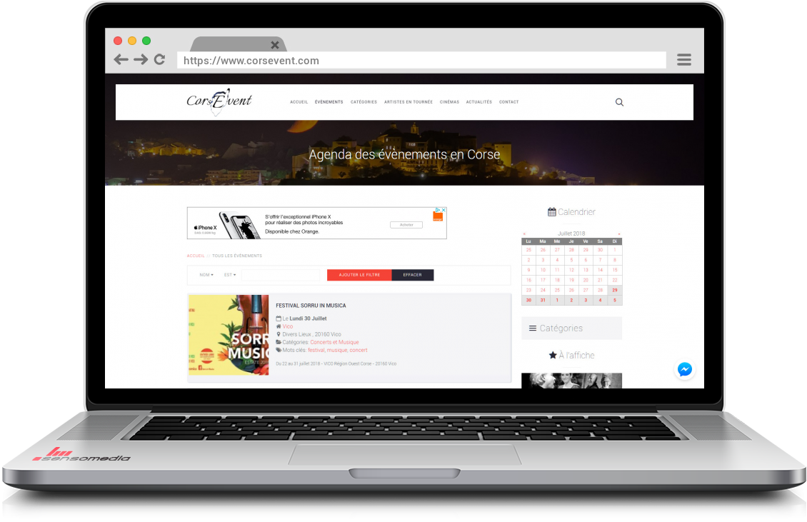 Site web officiel Agenda des évènements en Corse