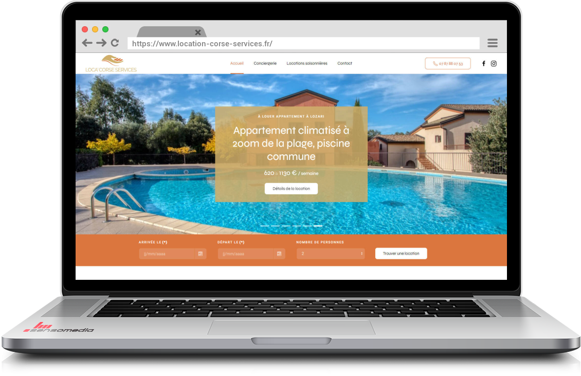 Site web officiel Conciergerie pour locations saisonnières en Corse
