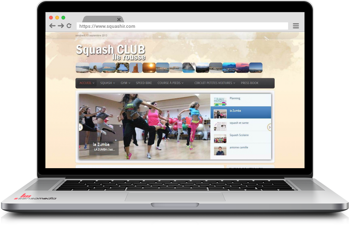Site web officiel Club de squash à Ile Rousse