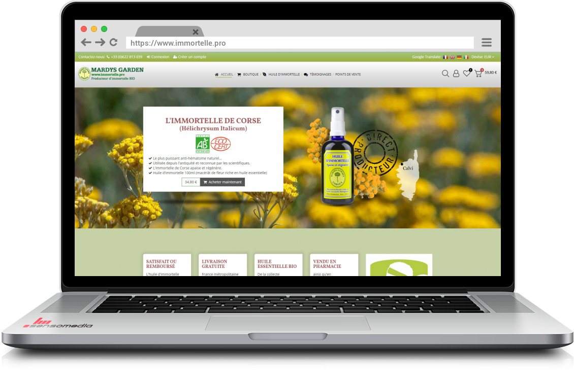 Site web officiel Huile d'immortelle