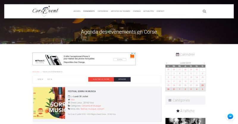 Agenda des évènements en Corse