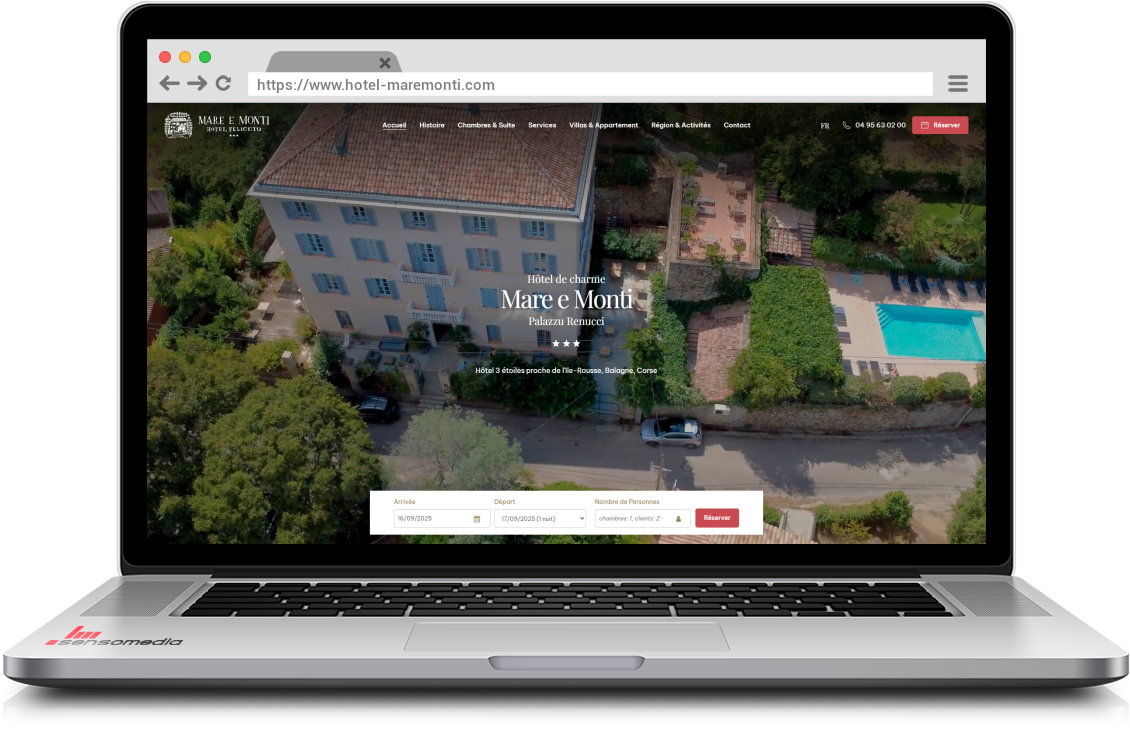 Site web officiel Hôtel de charme en Balagne, Corse