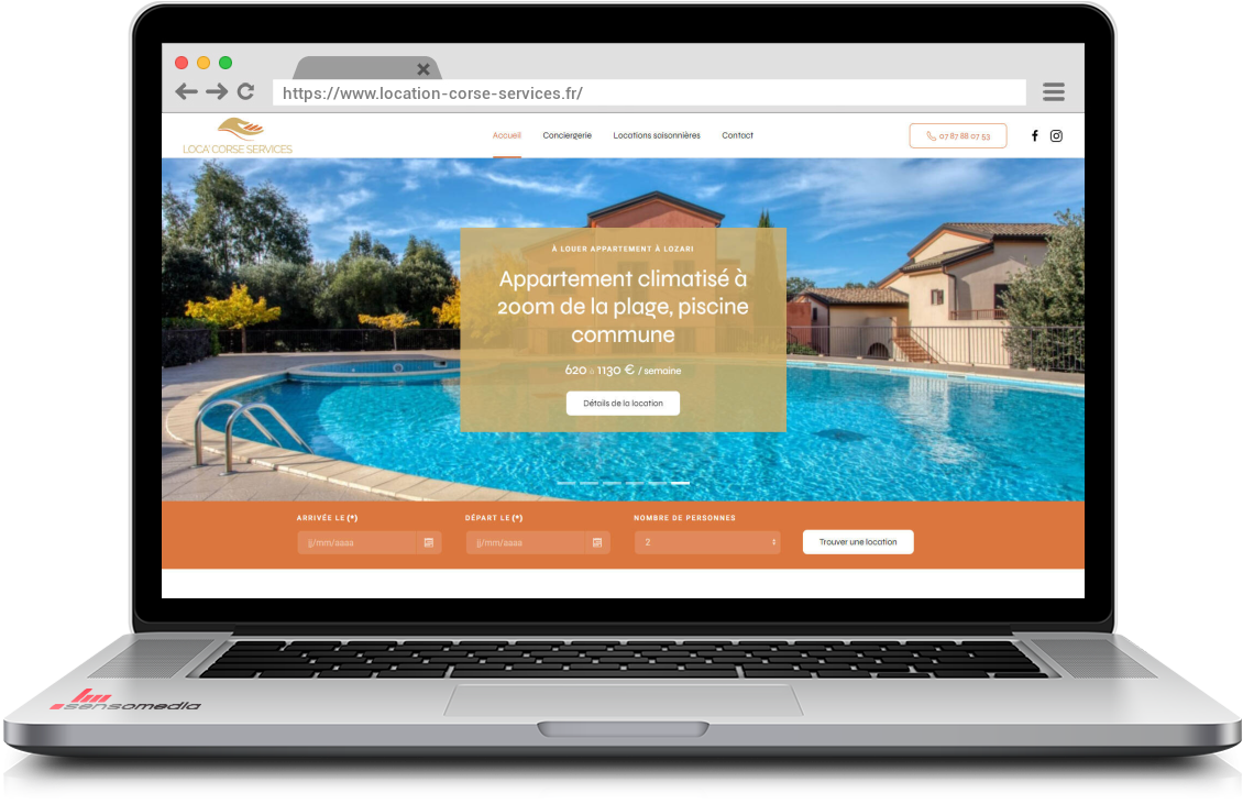 Site web officiel Conciergerie pour locations saisonnières en Corse