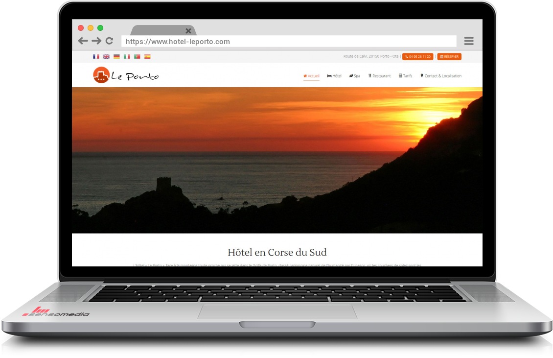 Site web officiel Hôtel 3 étoiles à Porto, Corse