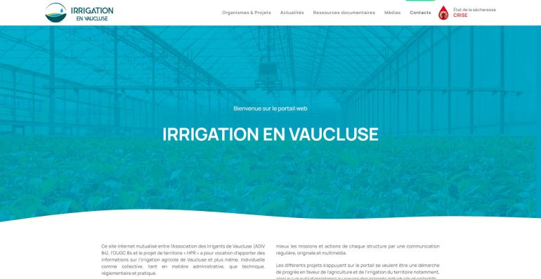 Création du site web Irrigation 84