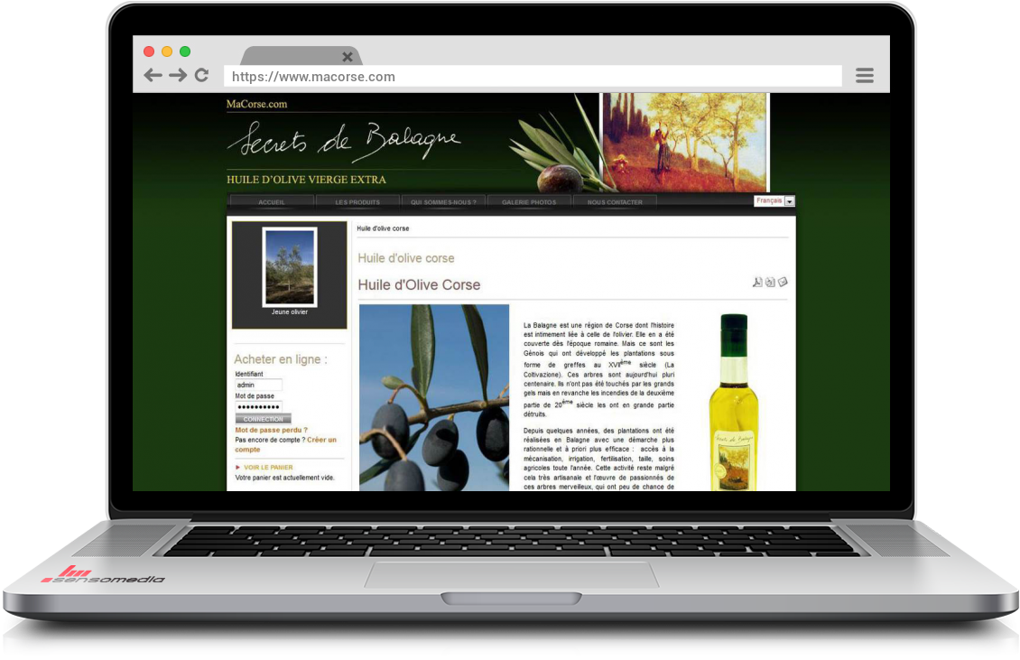 Site web officiel Huile d'olive corse
